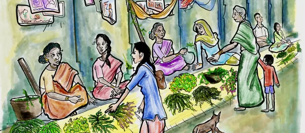 India Summer '22: Weekly Market at Padel Canteen | Sketch Away: Travels  with my sketchbook